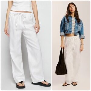 Reformation Olina Linen Pants Size Petite Small